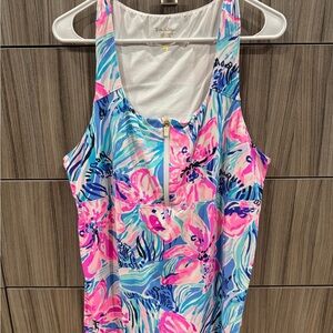 Lilly Pulitzer Luxletic XL Tank Top - Pink and Blue